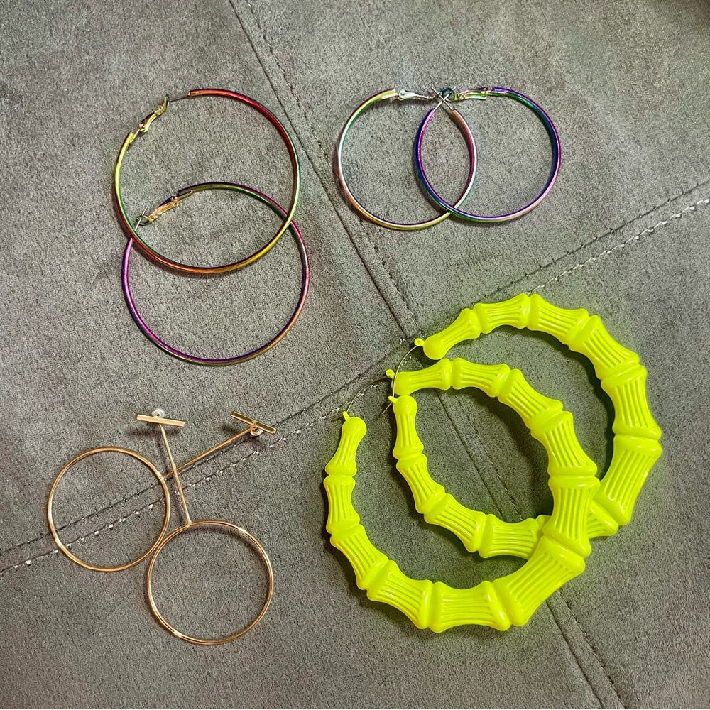 Colorful Hoop Earring Set
